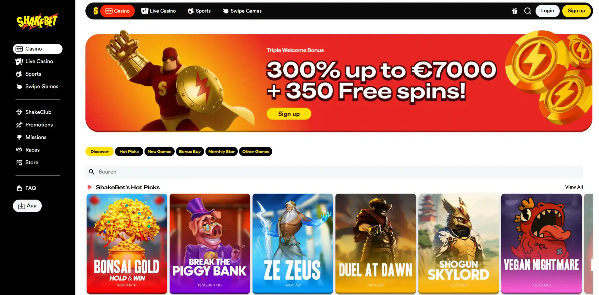 ShakeBet Casino Nederland image 1